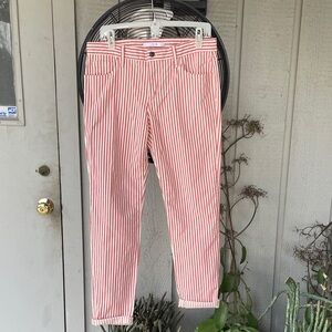 Joe's Jeans in red & white striped denim